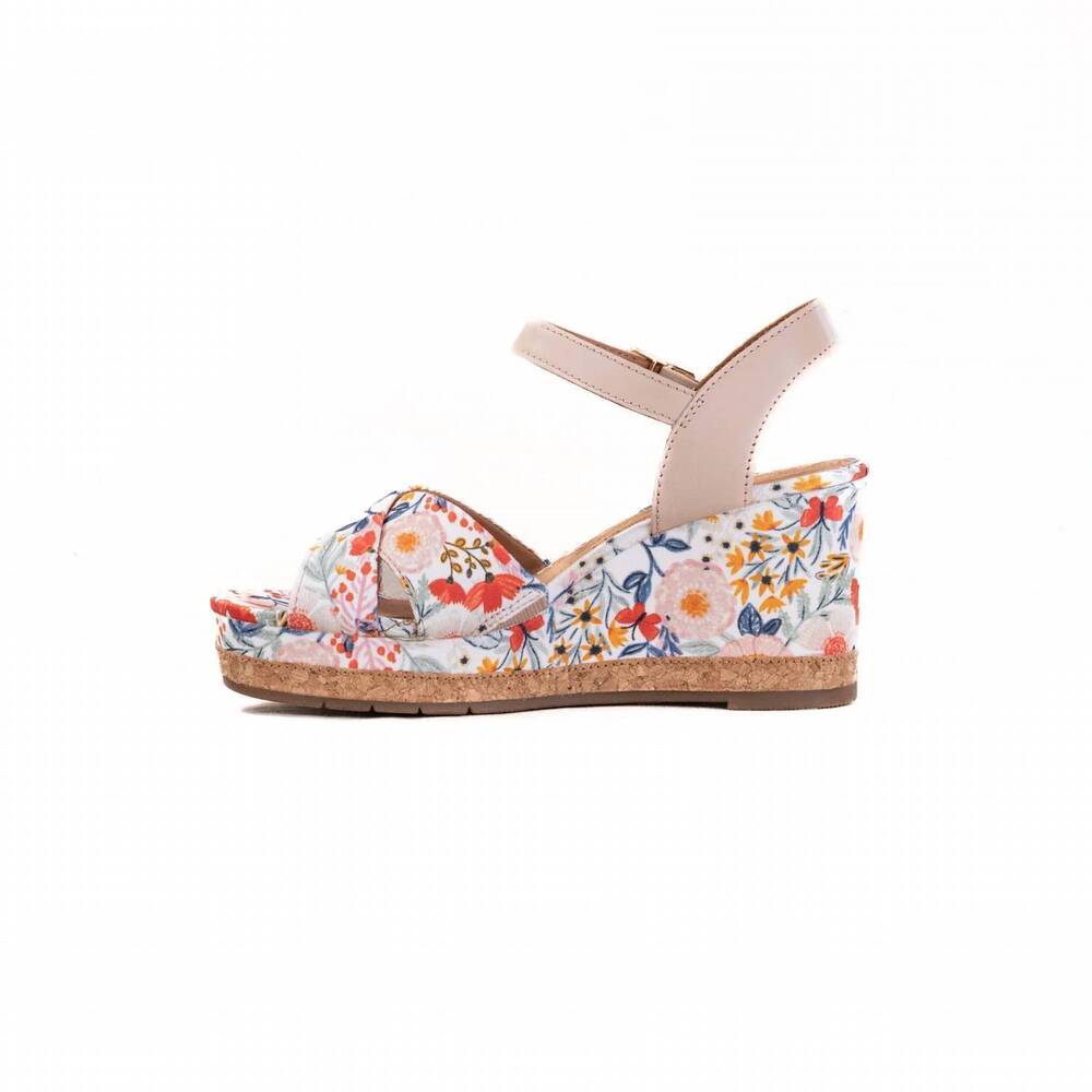 NEW CLARKS women's chicly floral wedge sandal in white - Picture 4 of 7